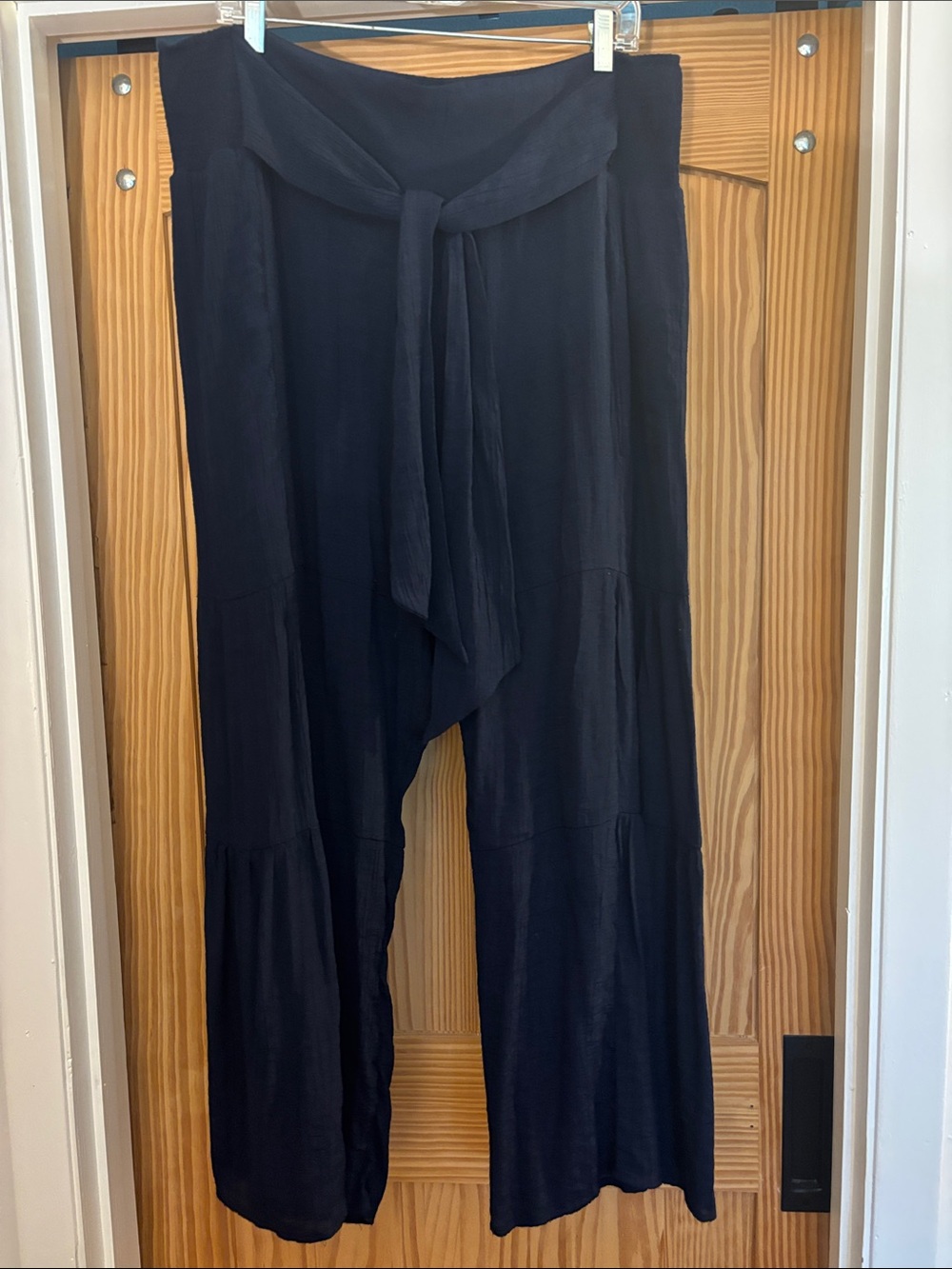 Nanette Lepore Navy Tie-Front Wide-Leg Pants